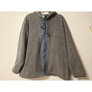 Vtg L.L. Bean Full Zip Sweatshirt Men XL Gray Blue Hoodie Outdoors Sherpa Travel